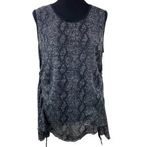 209 wst Sleeveless Sweater Tank Top Tunic Size L Rouched Sides Art To Wear